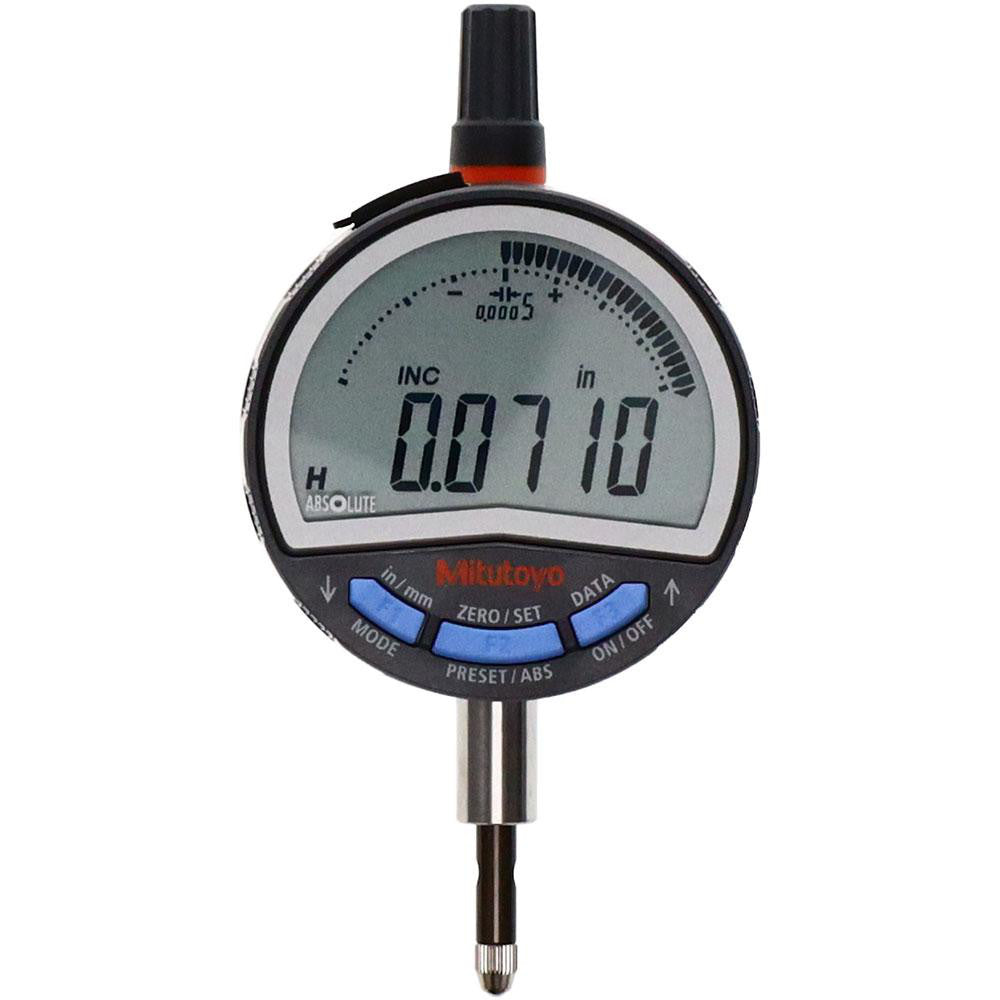 Mitutoyo 543-717B-02 LCD Electronic Drop Indicator: 1/2" Max, +/-0.0010" Accuracy, Flat Back