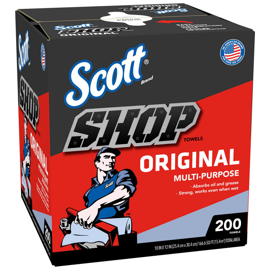 Scott Shop Towels Original (75190), Original Blue Shop Towels, 9"x12" sheets, Pop-Up Box