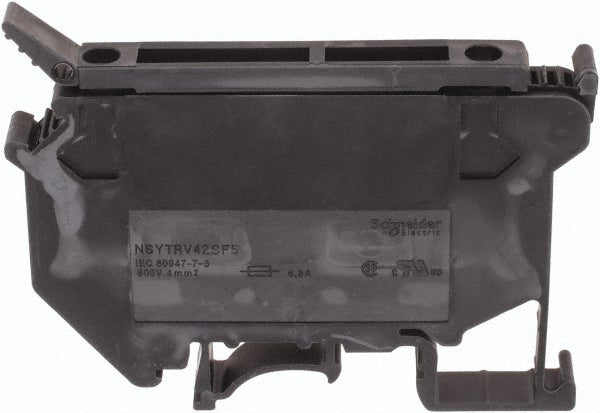 Schneider Electric NSYTRV42SF5 1 Pole, 500 Volt, 6.3 Amp, -40 to 266°F, DIN Rail Mount, Polyamide Fused Terminal Block