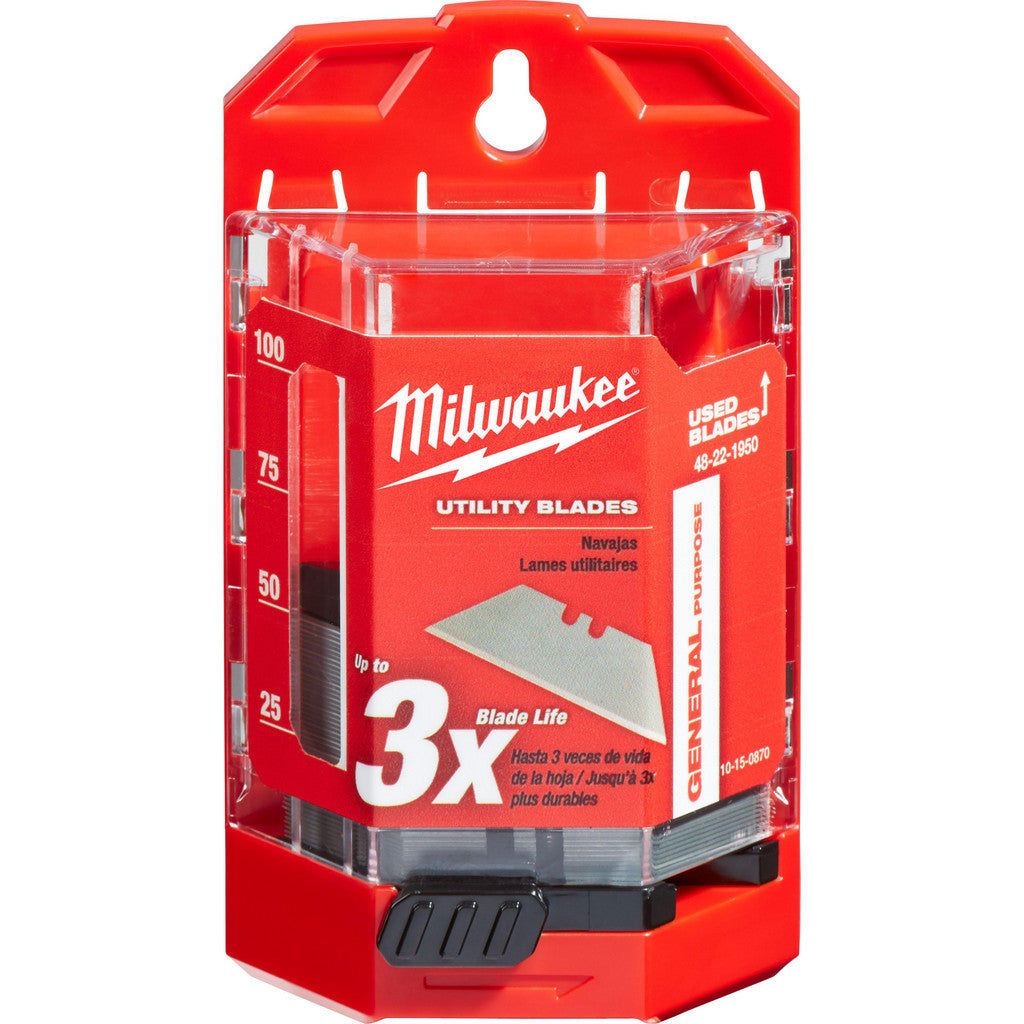 Milwaukee Tool 48-22-1950 General Purpose Utility Blades with Dispenser, 50-Pack