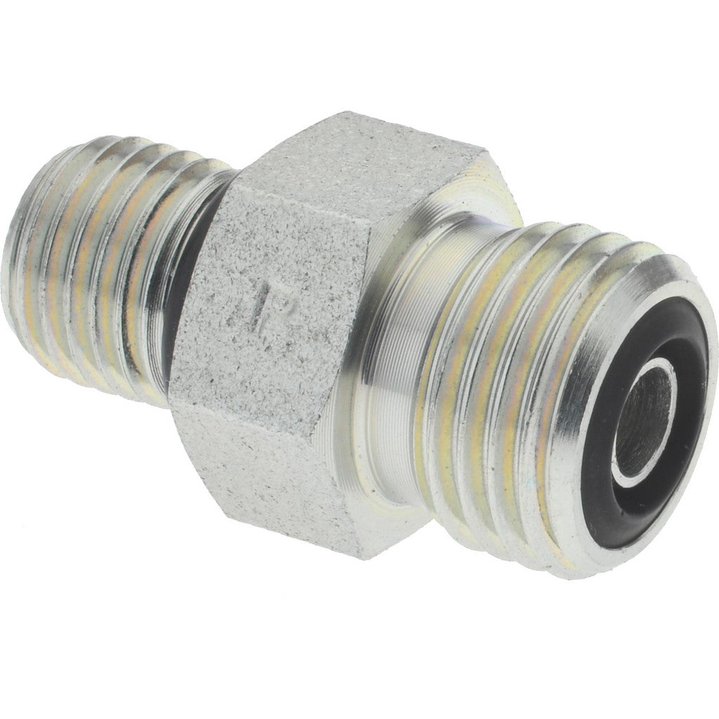 Parker 4 F5OLO-S Compression Tube Straight Thread Connector: 7/16-20, 1/4" Tube OD, ORFS x SAE-ORB