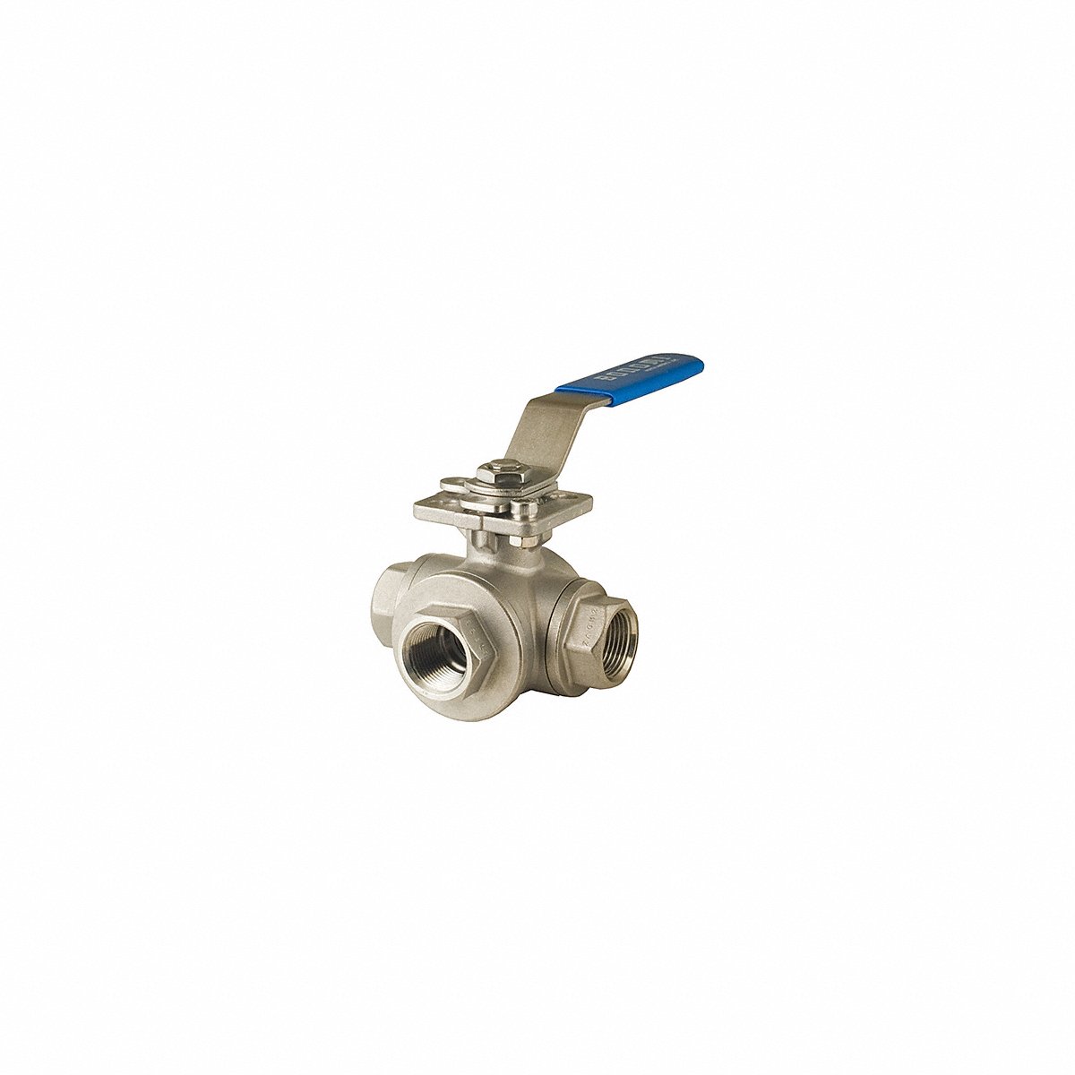 Bonomi Manual 3-Way Ball Valve 1/2 CF 8 M Stainless Steel (956N-1/2")