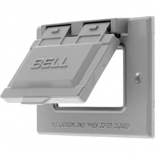 Hubbell Wiring Device-Kellems RW51020 Weatherproof Box Covers; Electrical Box Shape: Rectangle; Number Of Outlets: 1; Resistance Features: Weather-Resistant; Housing Material: Zinc; Overall Length: 4.5600 in; Recommended Environment: Wet Location