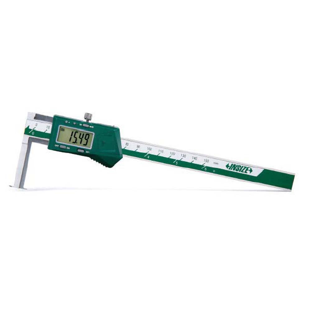 Insize USA LLC 1520-150 Electronic Caliper: 150.00 mm/6", ±0.0100 mm/±0.0005" Resolution, ±0.04 mm/±0.0016" Accuracy, Data Output, Stainless Steel Jaws