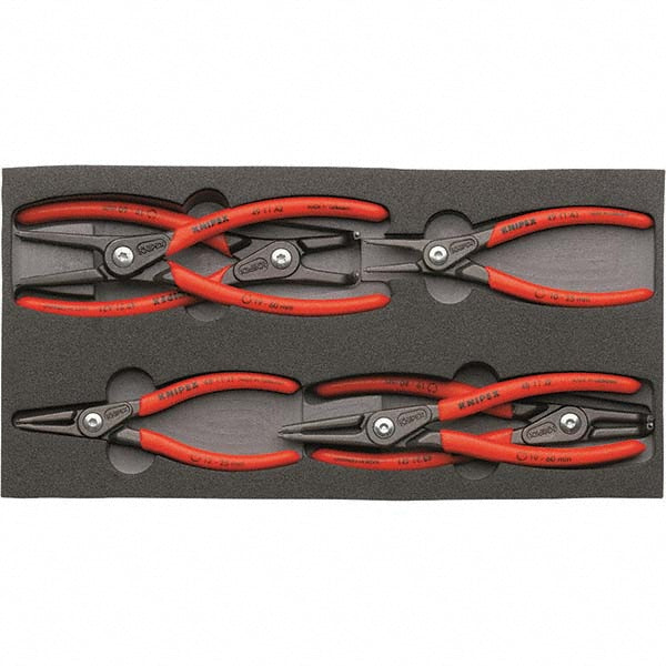 Knipex 00 20 01 V02 6 Pc Precision Snap Ring Pliers Set in Foam Tray