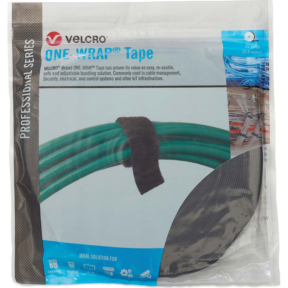 Velcro Brand 31086 Cable Tie: 75' Long, Black, Reusable