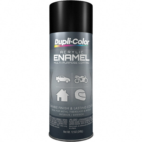 Dupli-Color EDA160307 Multi-Purpose Enamel, Semi-Gloss, Black, 12 oz
