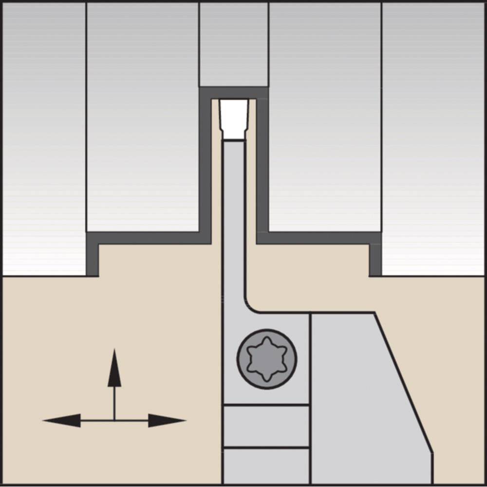 Widia 3655918 Indexable Grooving-Cutoff Toolholder: WMTSR163087, 0.118 to 1/8" Groove Width, 7/8" Max Depth of Cut, Right Hand