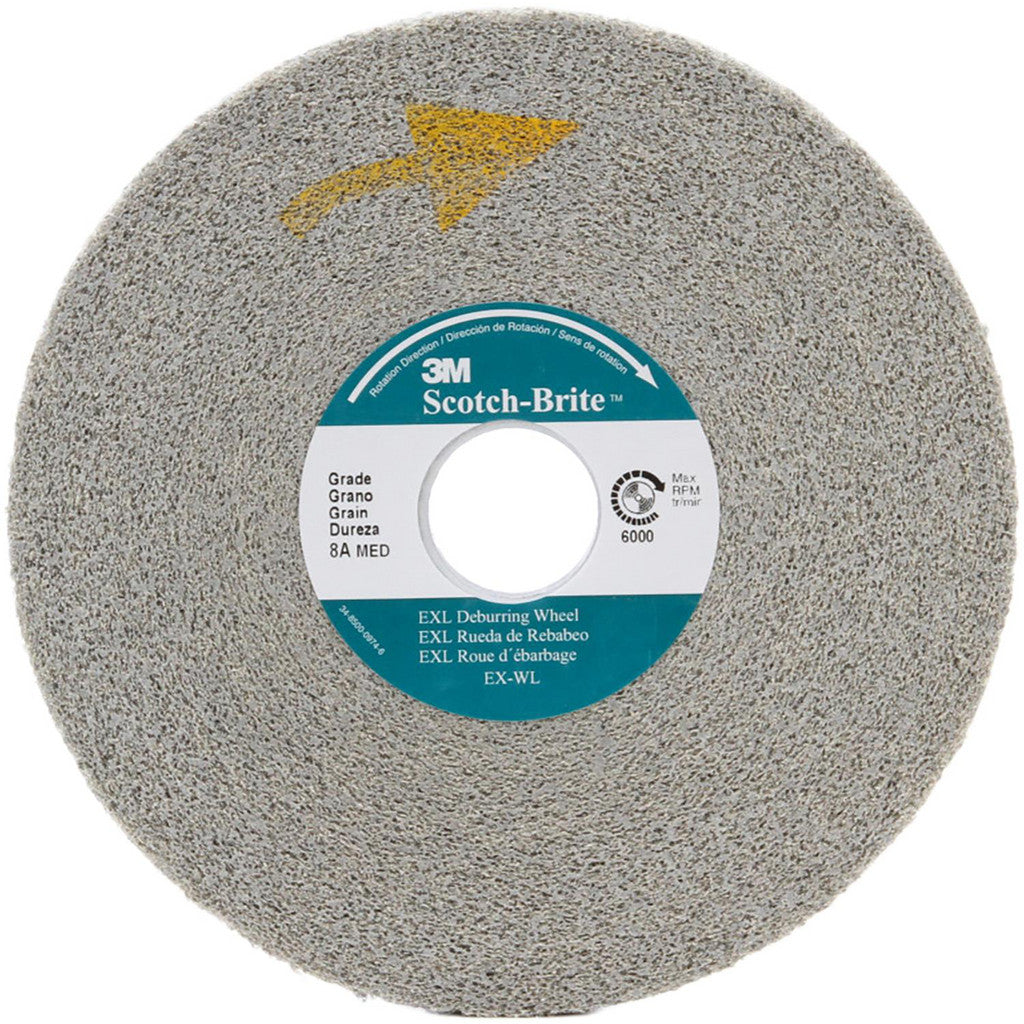 3M 7000046070 Deburring Wheel: 6" Dia, 2" Face Width, 1" Hole, 9 Density, Silicon Carbide