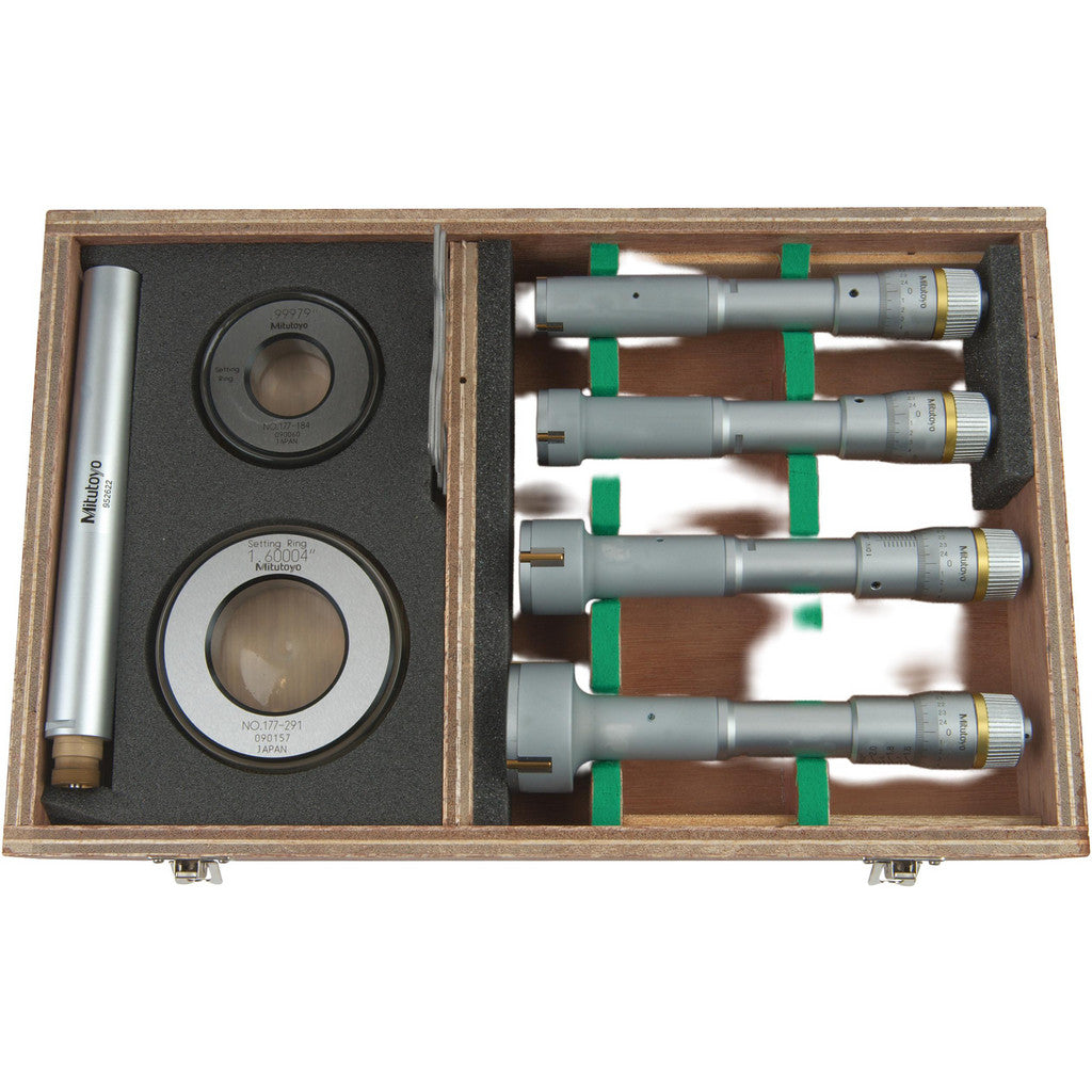 Mitutoyo 368-918 Mechanical Inside Micrometer Set: 0.8000 to 2.0000" Range, Titanium Nitride Finish