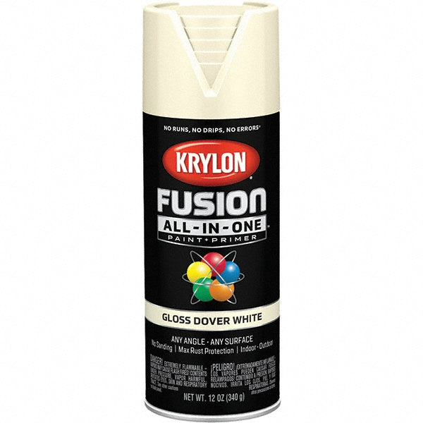 Krylon K02706007 Fusion All-In-One, Gloss, Dover White, 12 oz