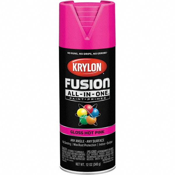 Krylon K02708007 Fusion All-In-One, Gloss, Hot Pink, 12 oz