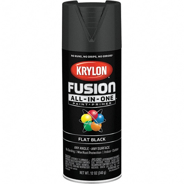 Krylon K02728007 Fusion All-In-One, Flat, Black, 12 oz