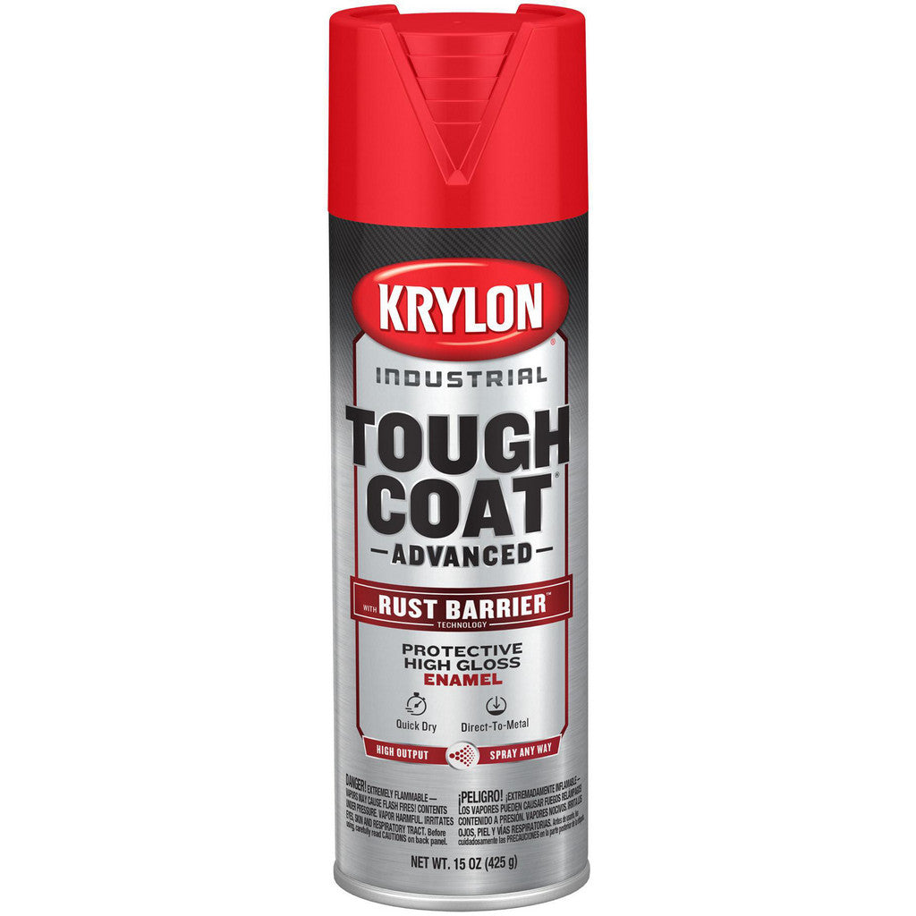 Krylon K00649008 Industrial Tough Coat Advanced with Rust Barrier Technology, Gloss, Bright Red, 15 oz