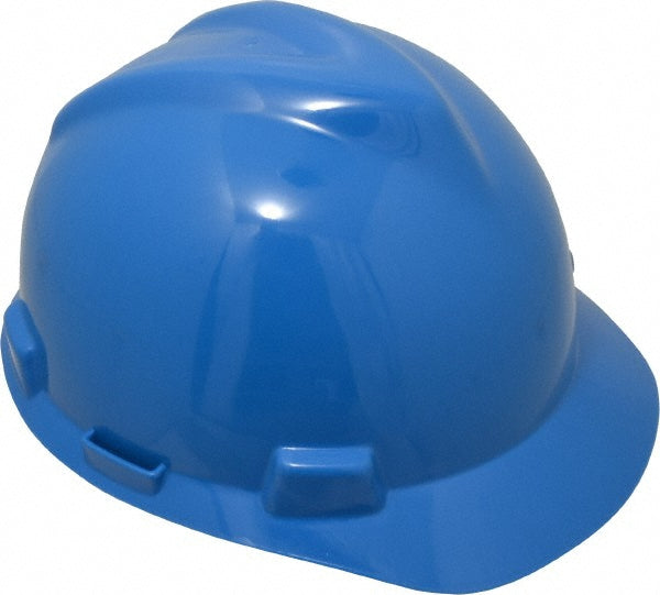 MSA 475359 Hard Hat: Impact Resistant, V-Gard Slotted Cap, Type 1, Class E, 4-Point Suspension