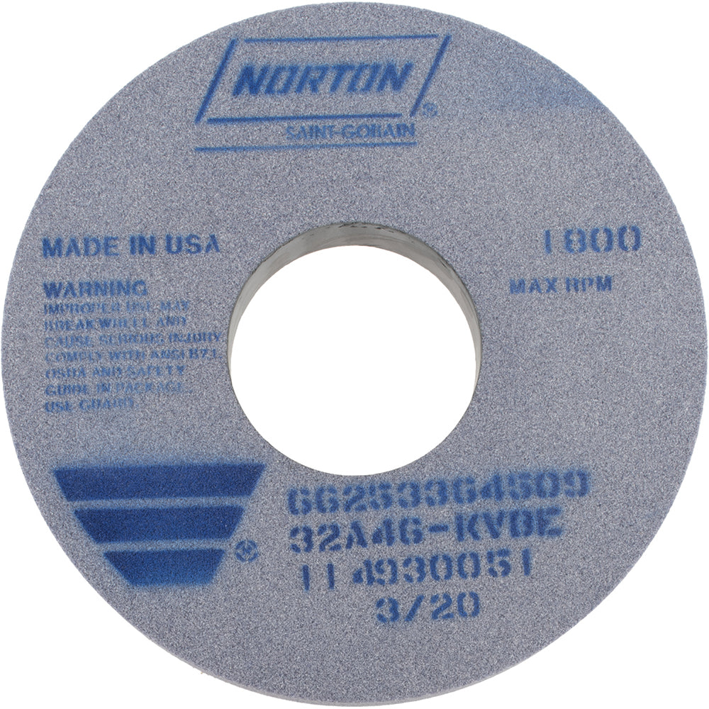 Norton 66253364509 Surface Grinding Wheel: 14" Dia, 2" Thick, 5" Arbor, 46 Grit