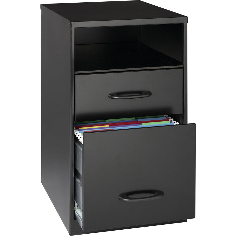 Space Solutions 18505 Vertical File Cabinet: 2 Drawer, Steel, Black