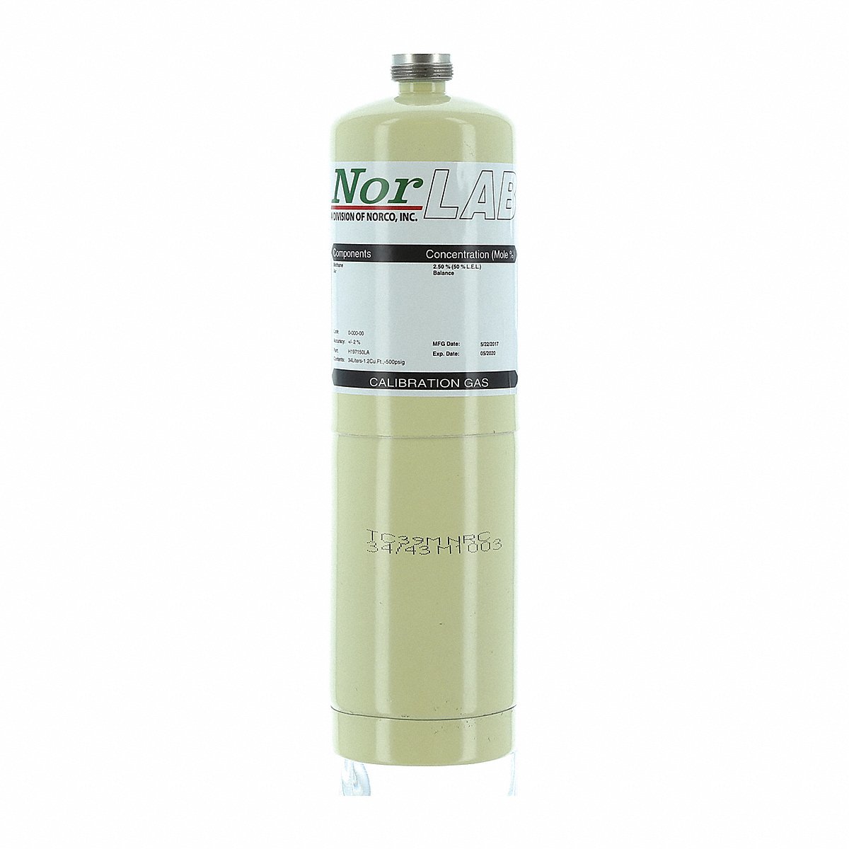 Norco Inc Calibration Gas Cylinder 34 L (H1962100PA)