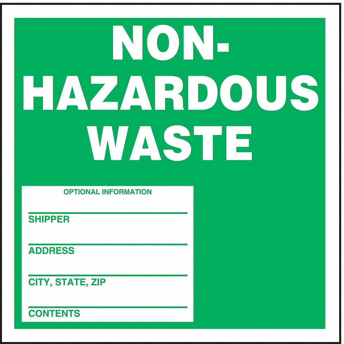 Accuform Dot Handling Label, Waste, 6" W, Pk100, 6" (MHZW11SLC)