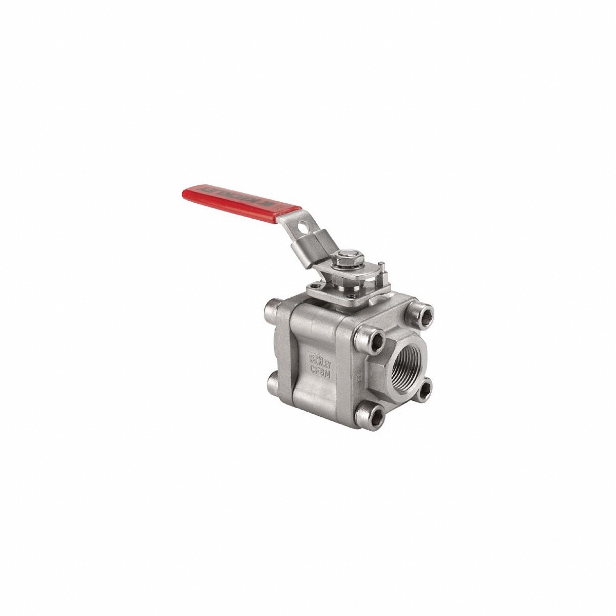Keckley Manual 2-Way Ball Valve, NPT, Carbon Steel (BVM3THFCSRGSL-125)