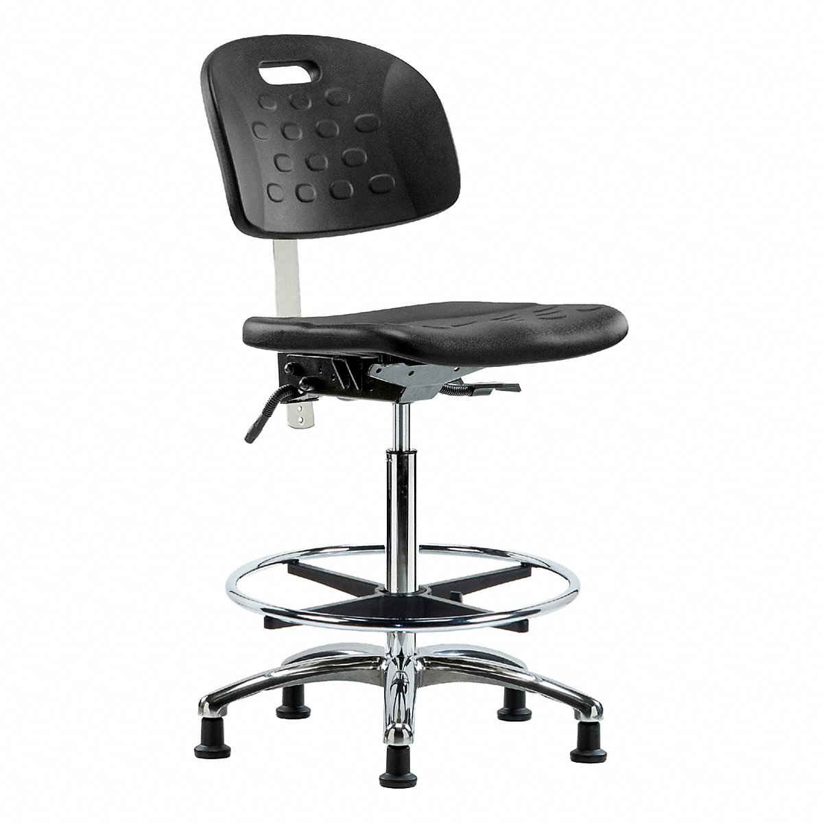 E Com Seating Poly Cr Chr, High, Fr, Glides, Blk (BR-CLR-HPHBCH-CR-T0-A0-CF-RG-BLK)
