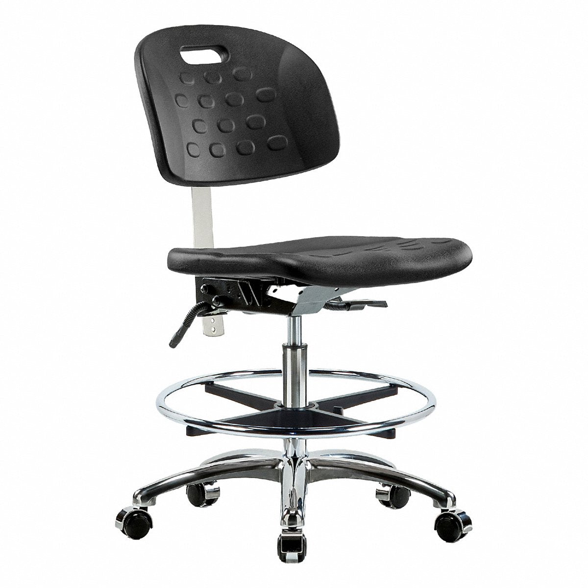E Com Seating Poly Cr Chr, Med, Tilt, Fr, Cast, Blk (BR-CLR-HPMBCH-CR-T1-A0-CF-CC-BLK)