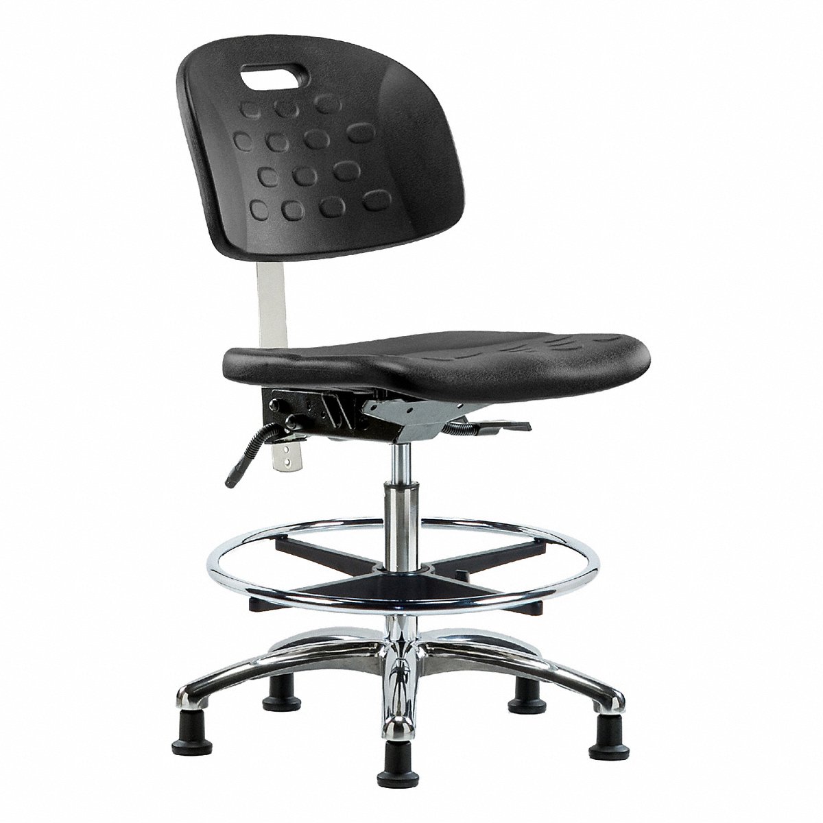 E Com Seating Poly Cr Chr, Med, Foot Ring, Glides, Blk (BR-CLR-HPMBCH-CR-T0-A0-CF-RG-BLK)