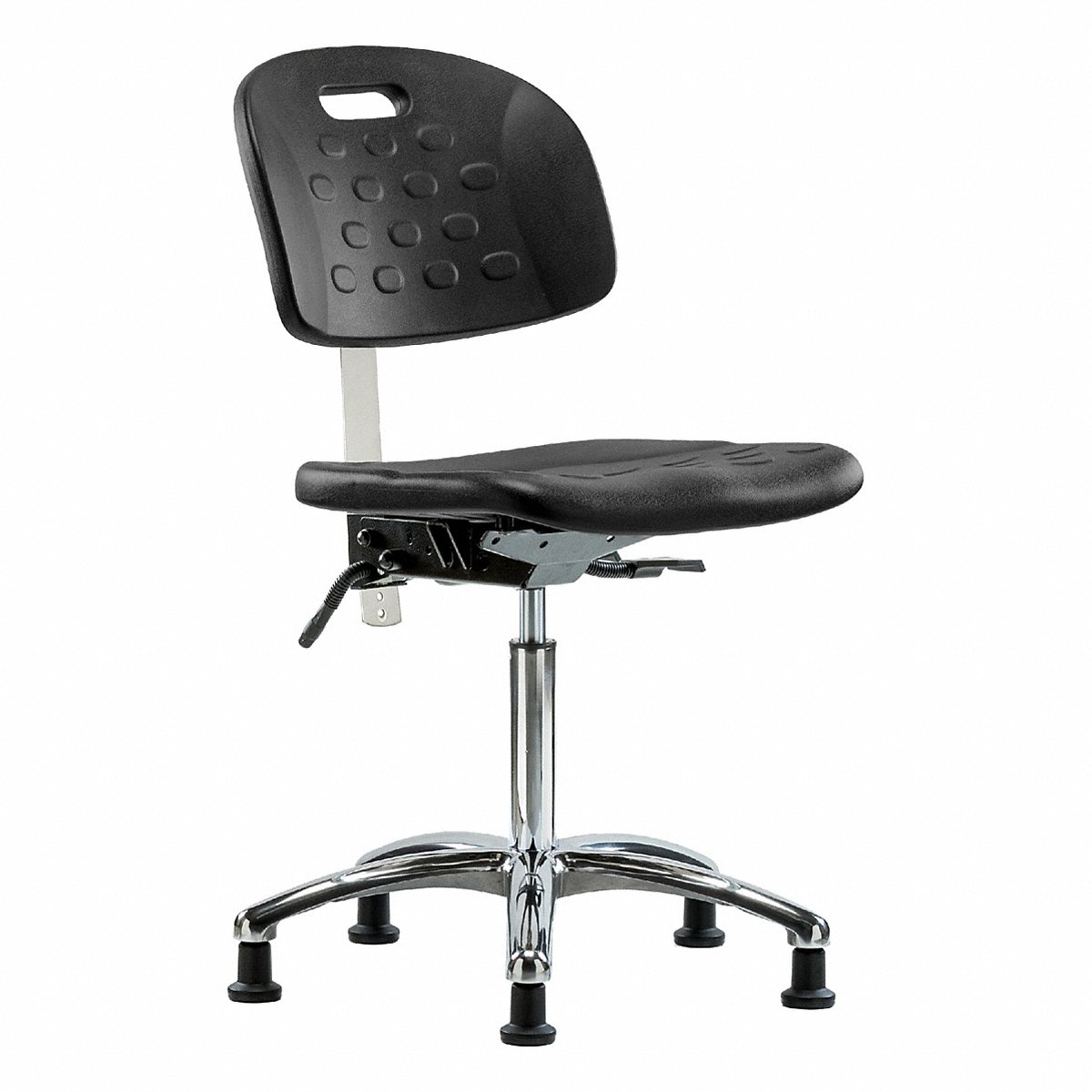 E Com Seating Poly Cr Chair, Med, Tilt, Glides, Blk (BR-CLR-HPMBCH-CR-T1-A0-NF-RG-BLK)