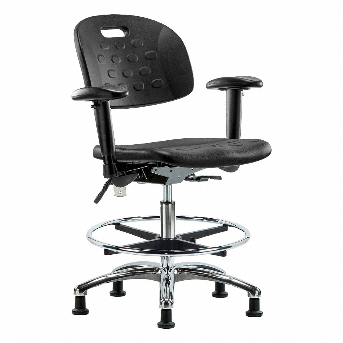 E Com Seating Poly Cr Chr, Md, Tilt, Aa, Fr, Stat, Blk (BR-CLR-HPMBCH-CR-T1-A1-CF-RG-BLK)