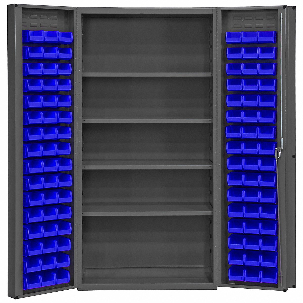 Durham Mfg Bin Cabinet, 72"X36"X24", Gray, 96Bluebns, 72" (DC-DLP-96-4S-5295)