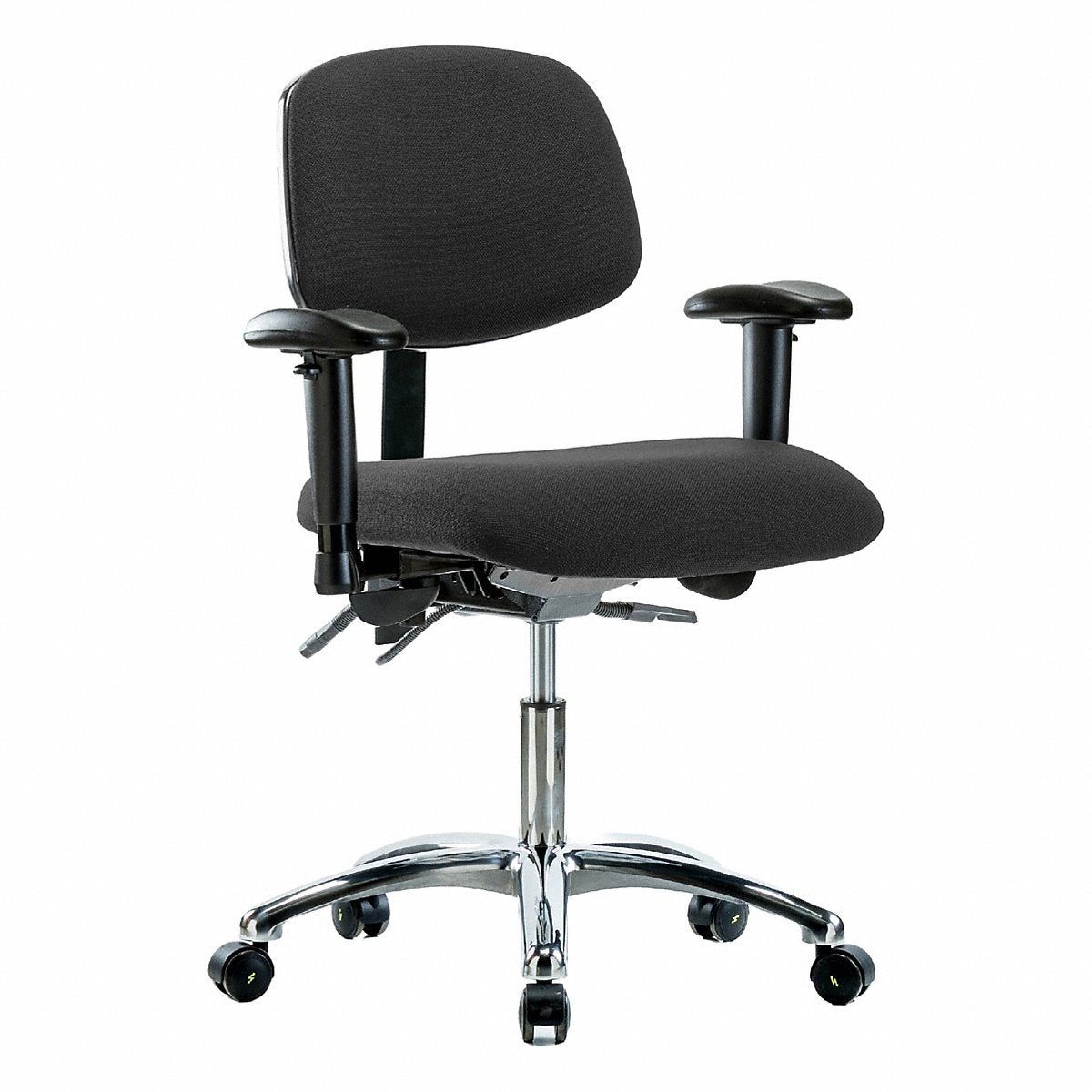 E Com Seating Fabric Esd Chair, Desk, Arms, Cstrs, Blk (BR-ESD-FDHCH-CR-T0-A1-EC-ESDBLK)