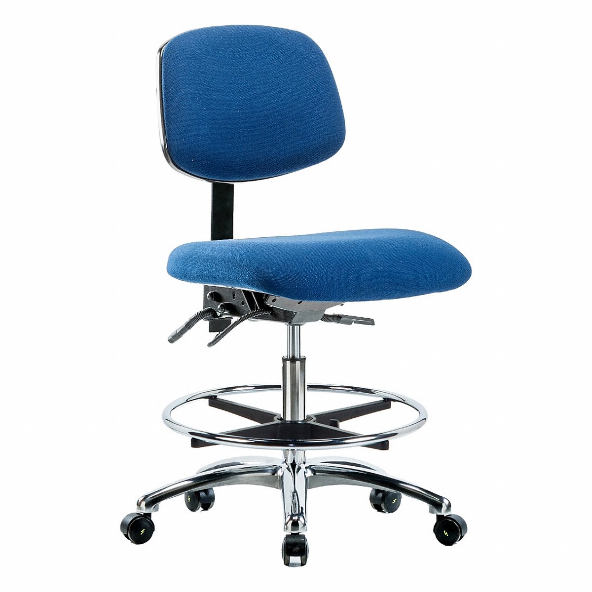 E Com Seating Fab Esd Chr, Med, Tilt, Fr, Cstrs, Blue (BR-ESD-FMBCH-CR-T1-A0-CF-EC-ESDBLU)