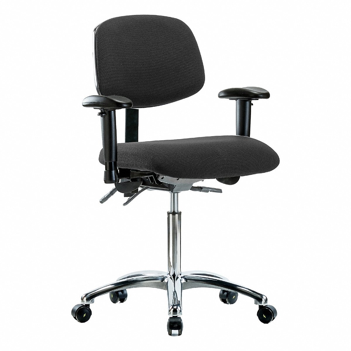 E Com Seating Fab Esd Chr, Med, Tilt, Arms, Cstrs, Blk (BR-ESD-FMBCH-CR-T1-A1-NF-EC-ESDBLK)