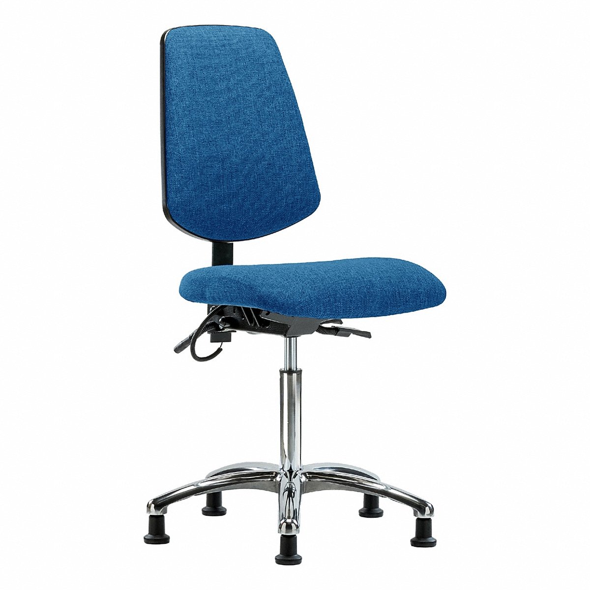 E-Com Seating ESD Fabric Medium-Height Chair, Medium Back, Tilt, Stationary Glides, Blue (BR-ESD-FMBCH-MB-CR-T1-A0-NF-EG-ESDBLU)