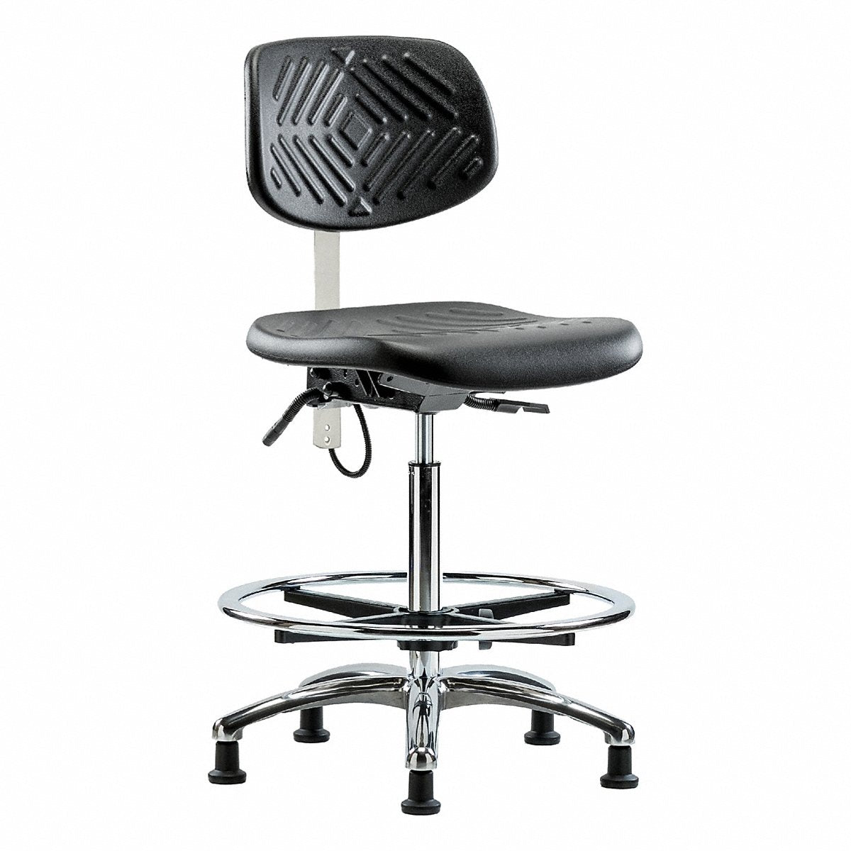 E Com Seating Poly Esd Chair, High, Fr, Tilt, Glides (BR-ESD-PHBCH-CR-T1-A0-CF-EG)