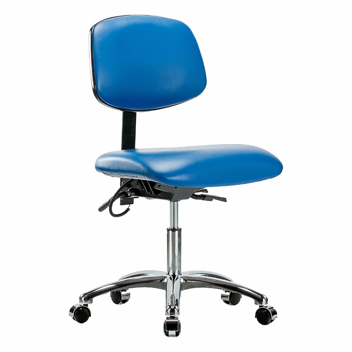 E Com Seating Vinyl Esd Chair, Desk, Casters, Blue (BR-ESD-VDHCH-CR-T0-A0-EC-ESDBLU)