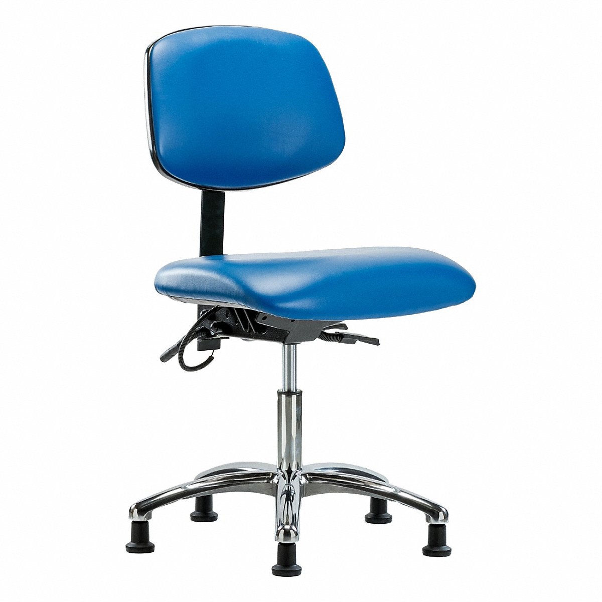 E Com Seating Vinyl Esd Chr, Desk, Tilt, Glides, Blue (BR-ESD-VDHCH-CR-T1-A0-EG-ESDBLU)