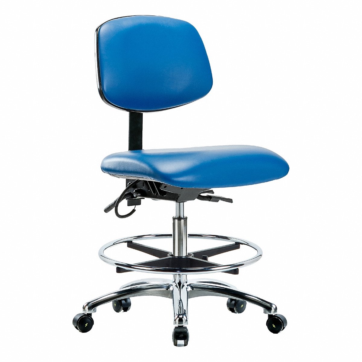 E Com Seating Vinyl Esd, Med, Tilt, Fr, Cstrs, Blue (BR-ESD-VMBCH-CR-T1-A0-CF-EC-ESDBLU)