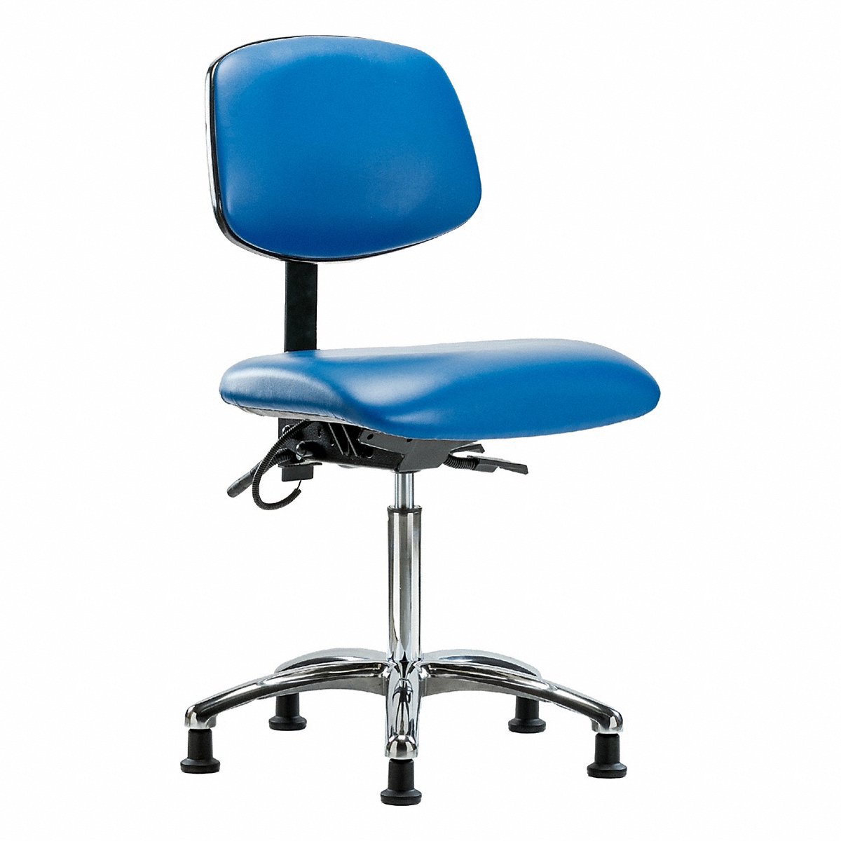 E Com Seating Vinyl Esd Chair, Med, Tilt, Glides, Blue (BR-ESD-VMBCH-CR-T1-A0-NF-EG-ESDBLU)