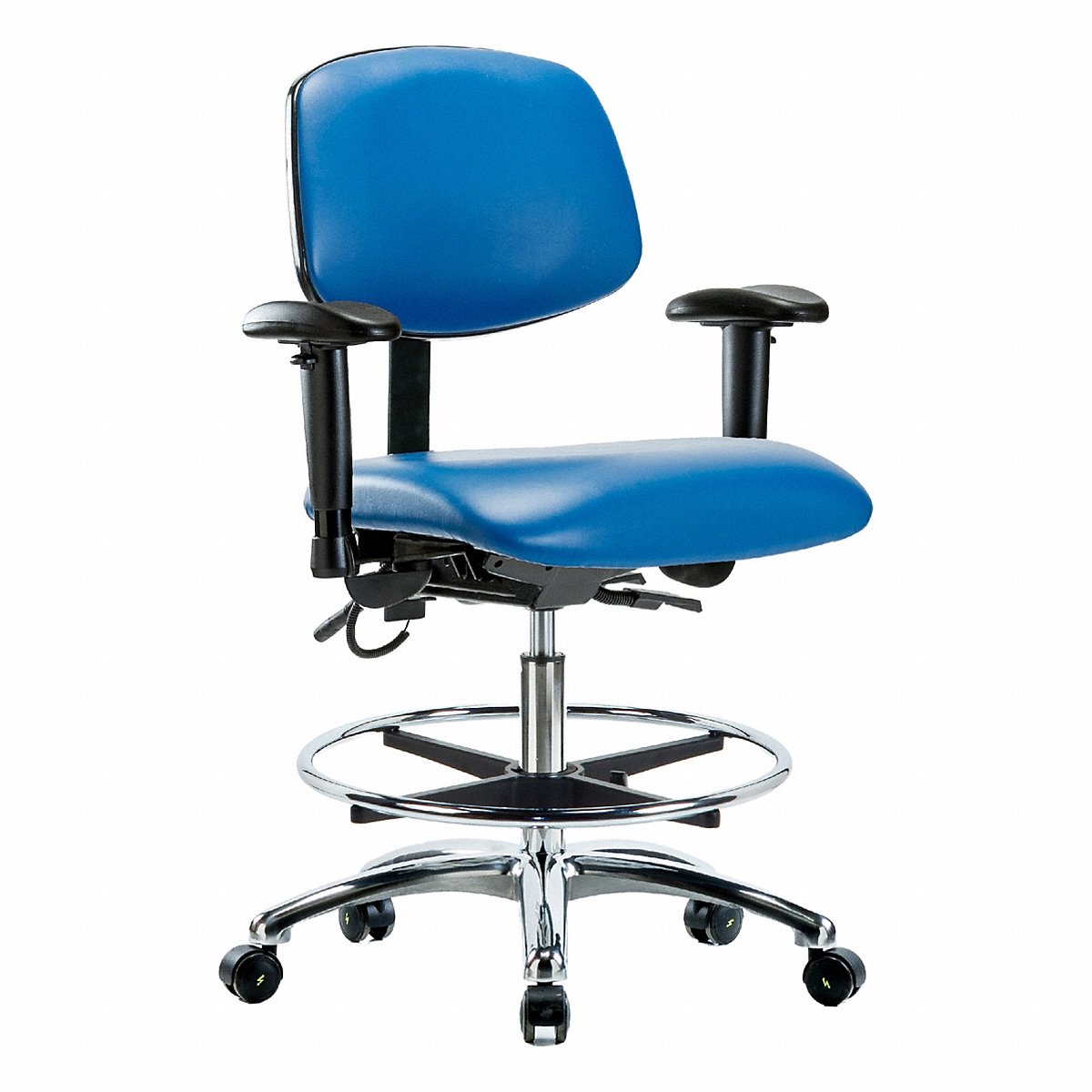 E Com Seating Vinyl Esd, Med, Tilt, Aa, Fr, Cstrs, Blu (BR-ESD-VMBCH-CR-T1-A1-CF-EC-ESDBLU)