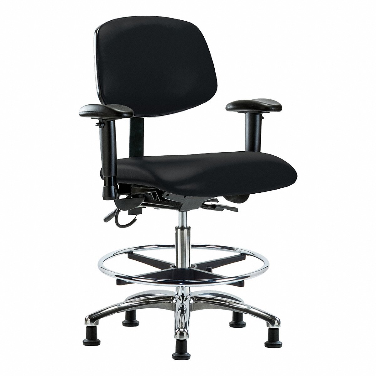 E Com Seating Vinyl Esd, Med, Tilt, Aa, Fr, Stat, Blk (BR-ESD-VMBCH-CR-T1-A1-CF-EG-ESDBLK)