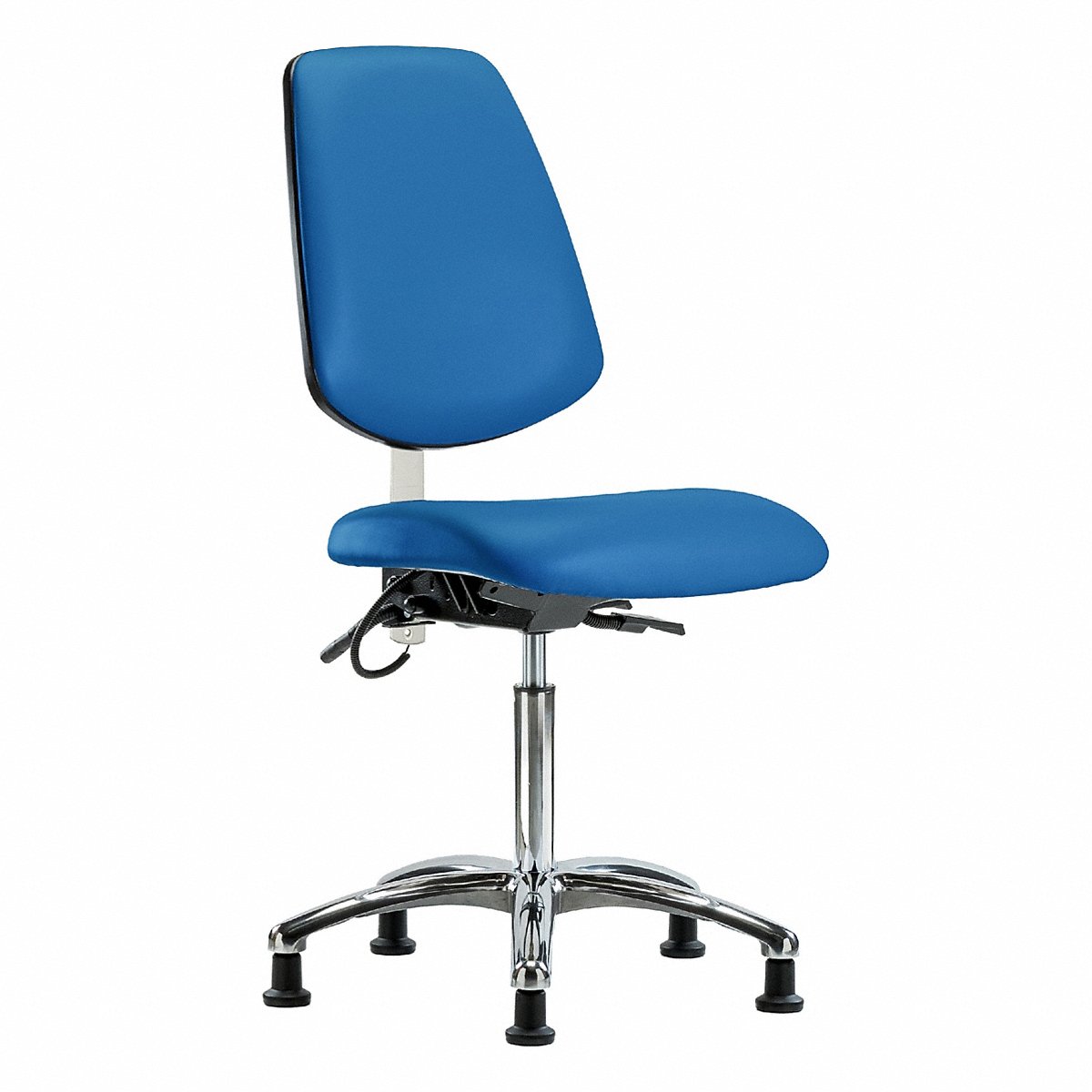 E-Com Seating ESD Vinyl Medium-Height Chair, Medium Back, Tilt, Stationary Glides, Blue (BR-ESD-VMBCH-MB-CR-T1-A0-NF-EG-ESDBLU)