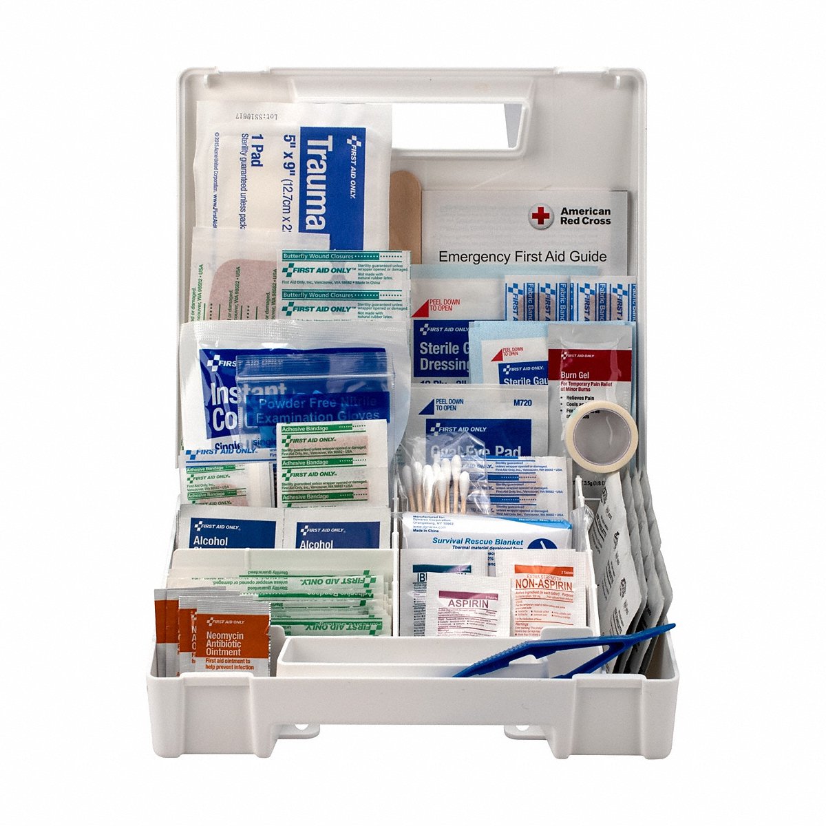 First Aid Only First Aid Kit W/House, 200Pcs, 2.5X8", Wht, 8" (FAO-134)