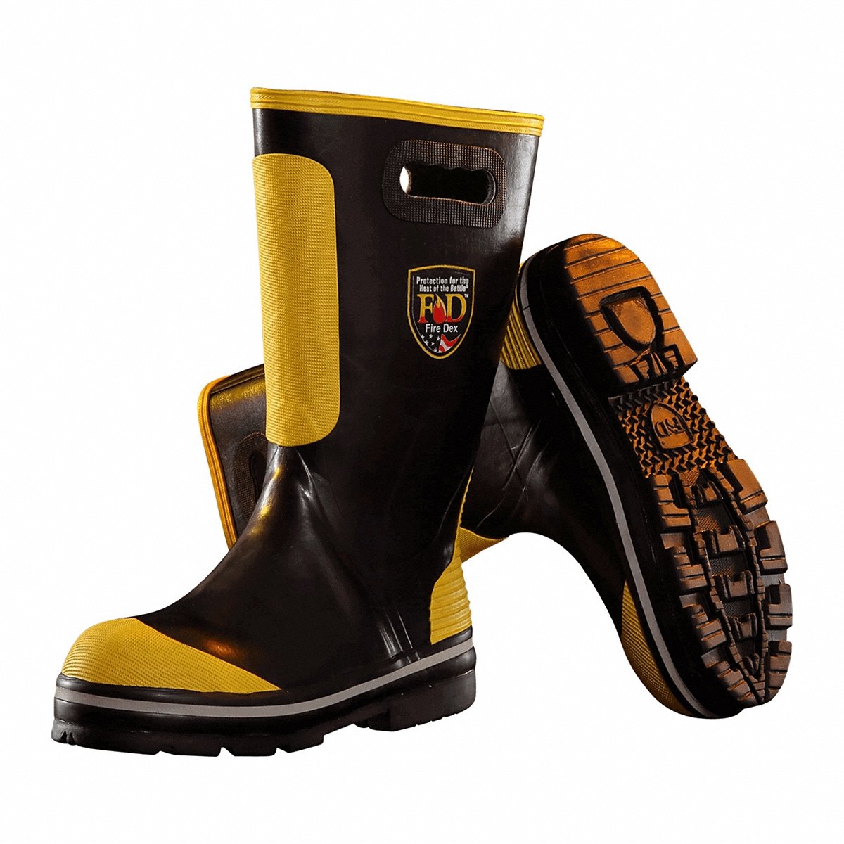Fire-Dex Shoe-Fit Firefighting Boots, 7M, Steel, Pr (FDXR100-7)
