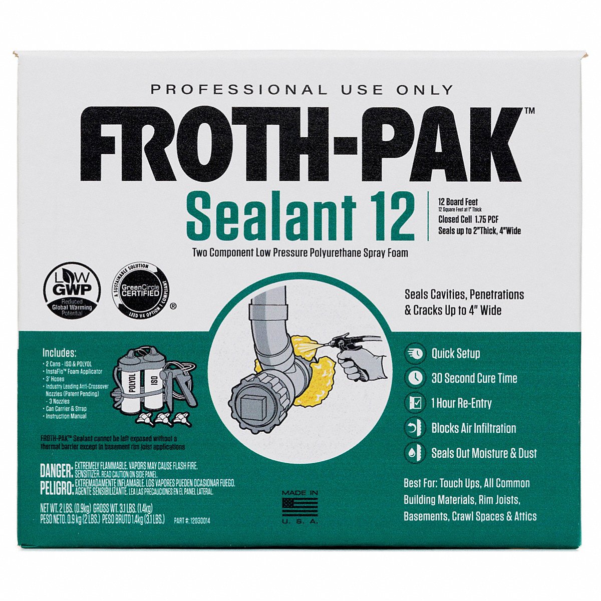 Froth-Pak Foam Sealant Kit, Cream, 3 Lb (12030014)