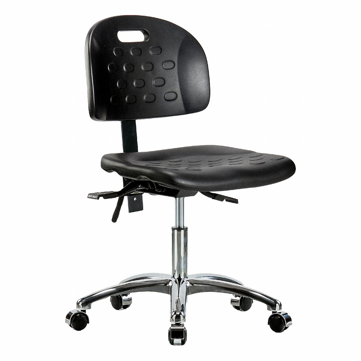 E Com Seating Poly Chair Chrome, Low, Casters, Black (BR-HPDHCH-CR-T0-A0-CC-BLK)
