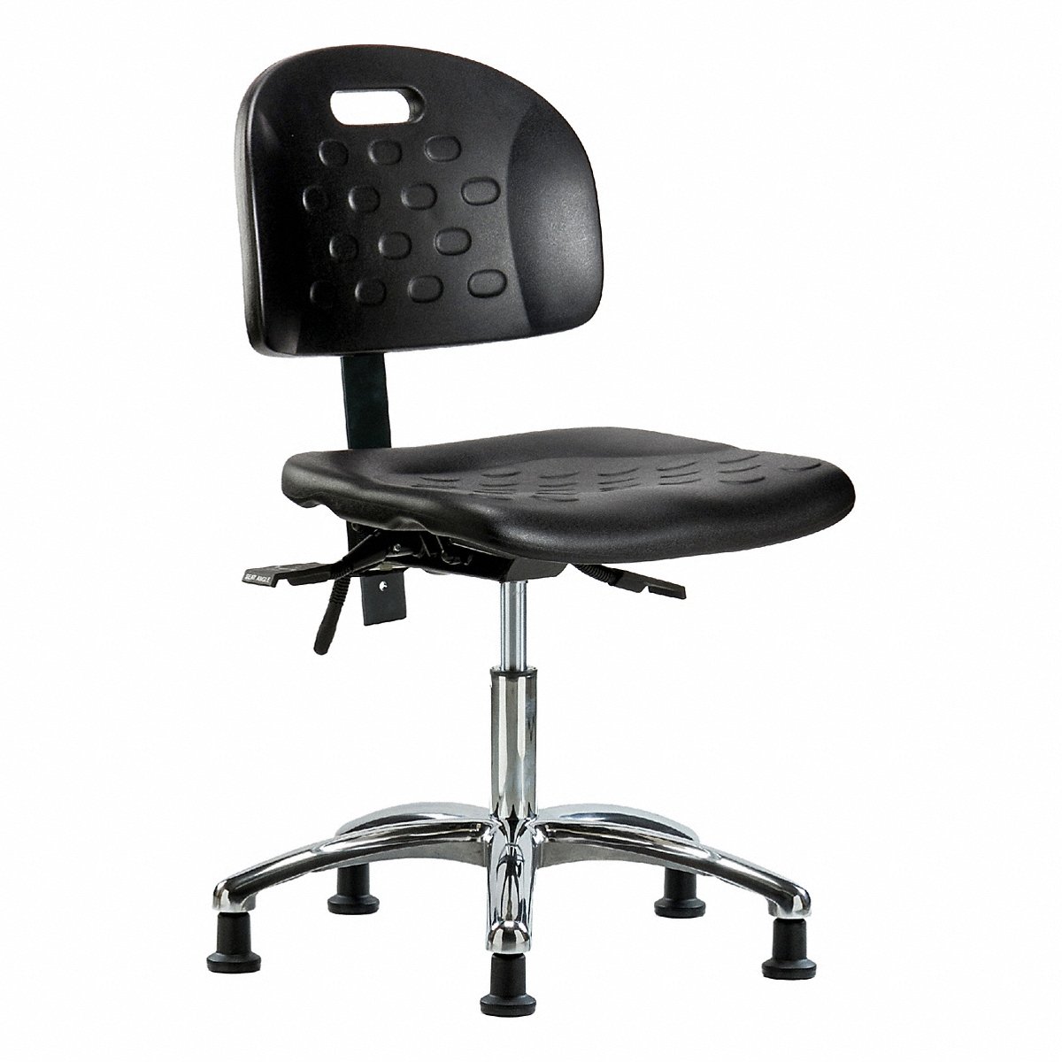 E Com Seating Poly Chair Chrome, Low, Glides, Black (BR-HPDHCH-CR-T0-A0-RG-BLK)