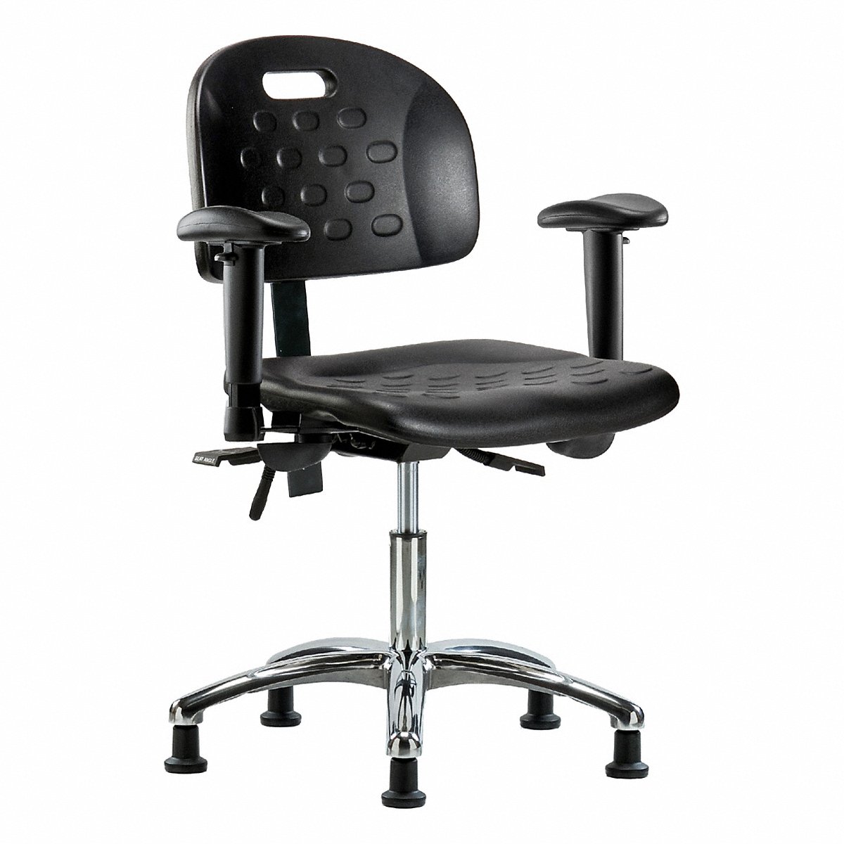 E Com Seating Poly Chair Chrome, Low, Aa, Stat, Black (BR-HPDHCH-CR-T0-A1-RG-BLK)