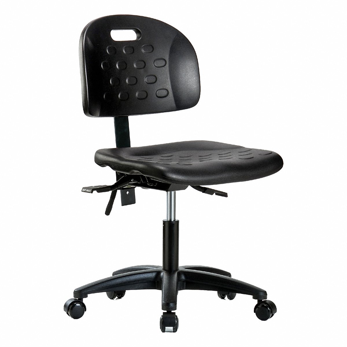 E Com Seating Poly Chair, Low, Tilt, Casters, Black (BR-HPDHCH-RG-T1-A0-RC-BLK)