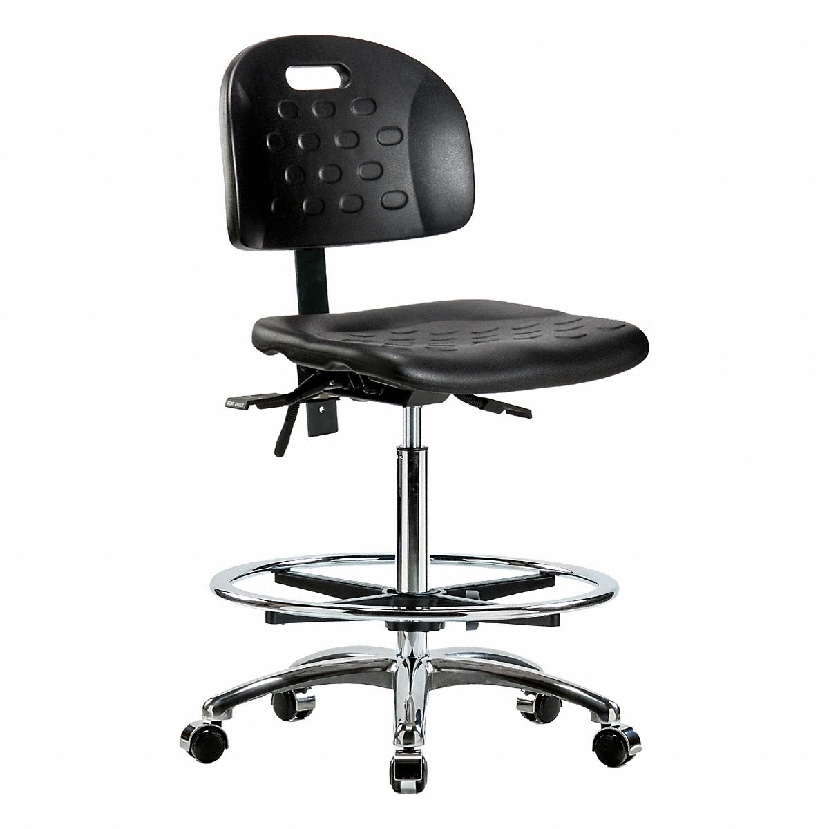 E Com Seating Poly Chr Chrm, High, Tilt, Fr, Cast, Blk (BR-HPHBCH-CR-T1-A0-CF-CC-BLK)